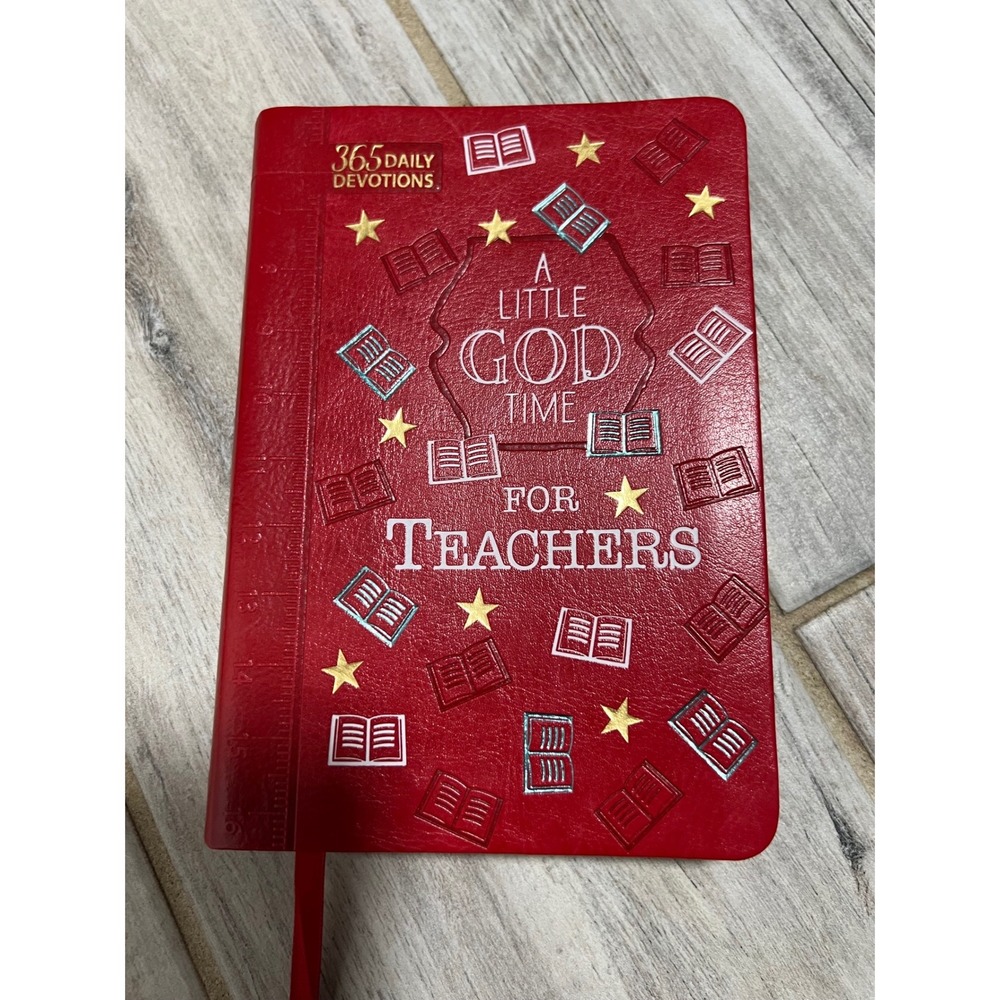 365 Daily Devotions A Little God Time For Teachers Red Faux Leather OS Unisex